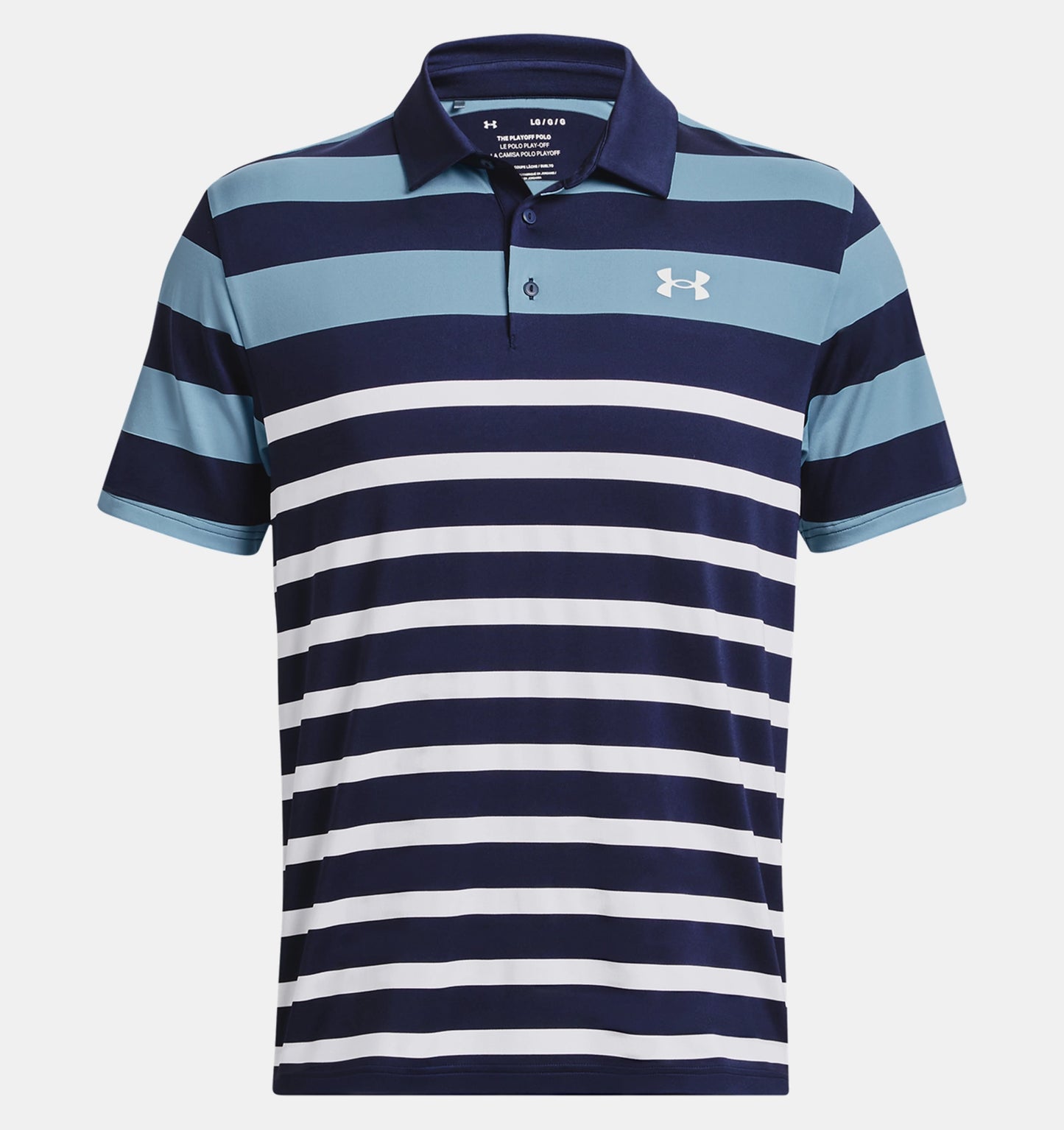 UA Playoff 3.0 Stripe Polo Midnight Navy/Blizzard