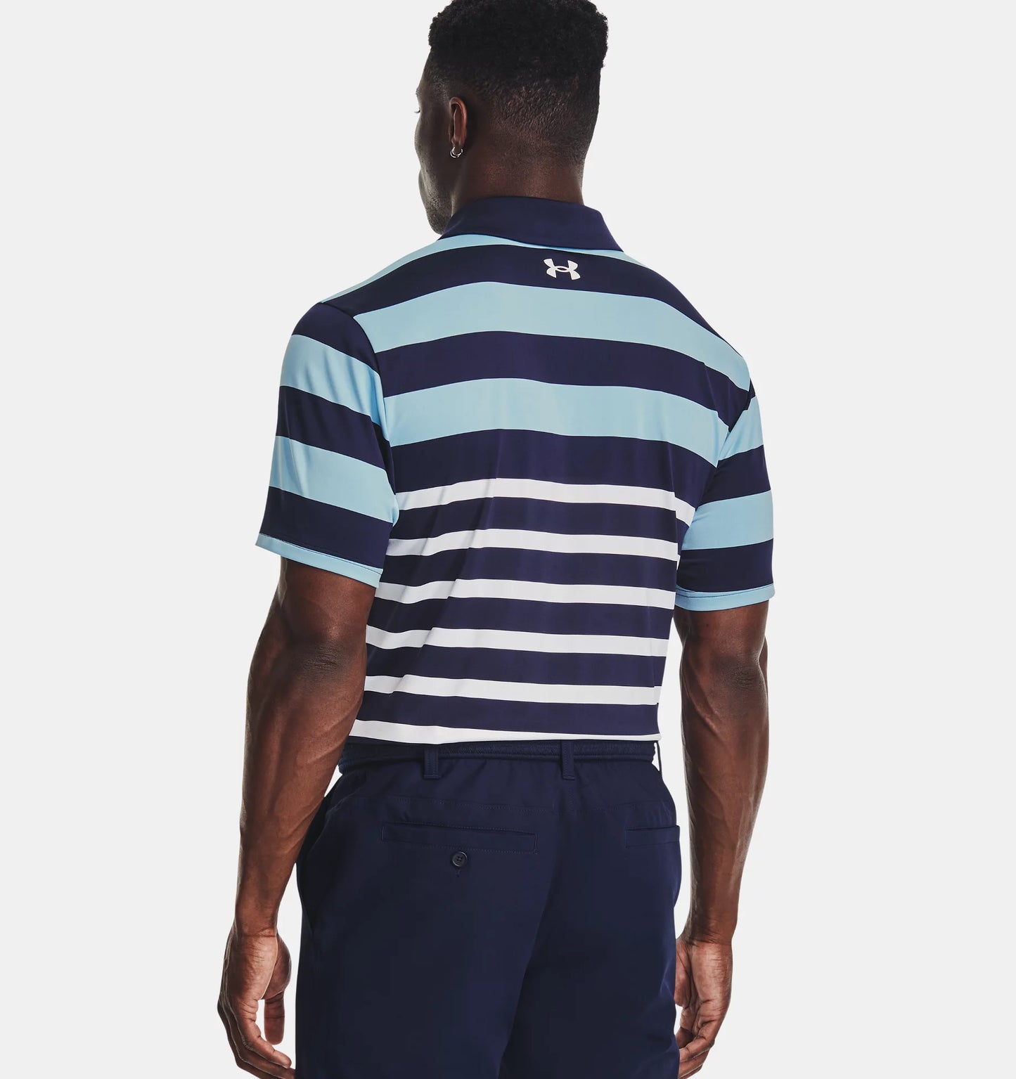 UA Playoff 3.0 Stripe Polo Midnight Navy/Blizzard