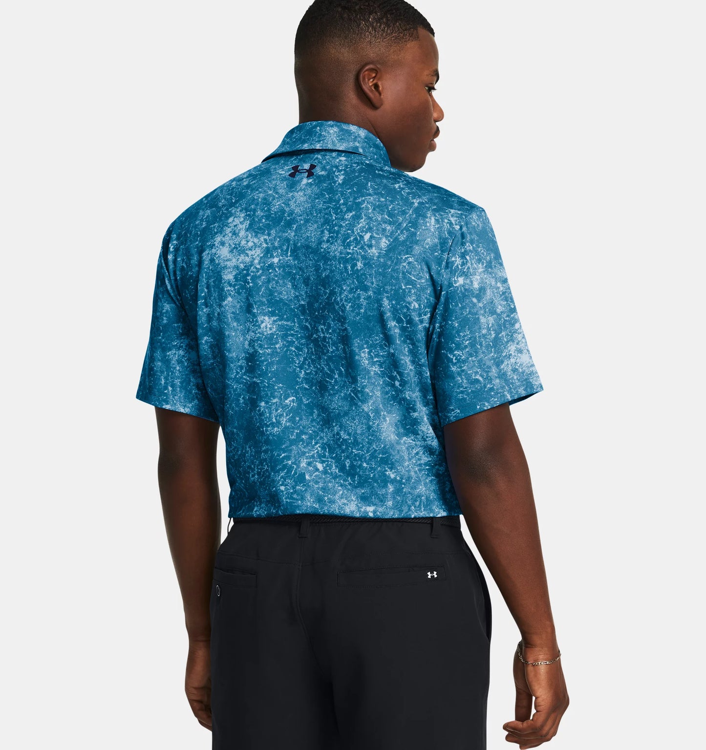 UA Playoff 3.0 Printed Polo Photon Blue/Midnight Navy