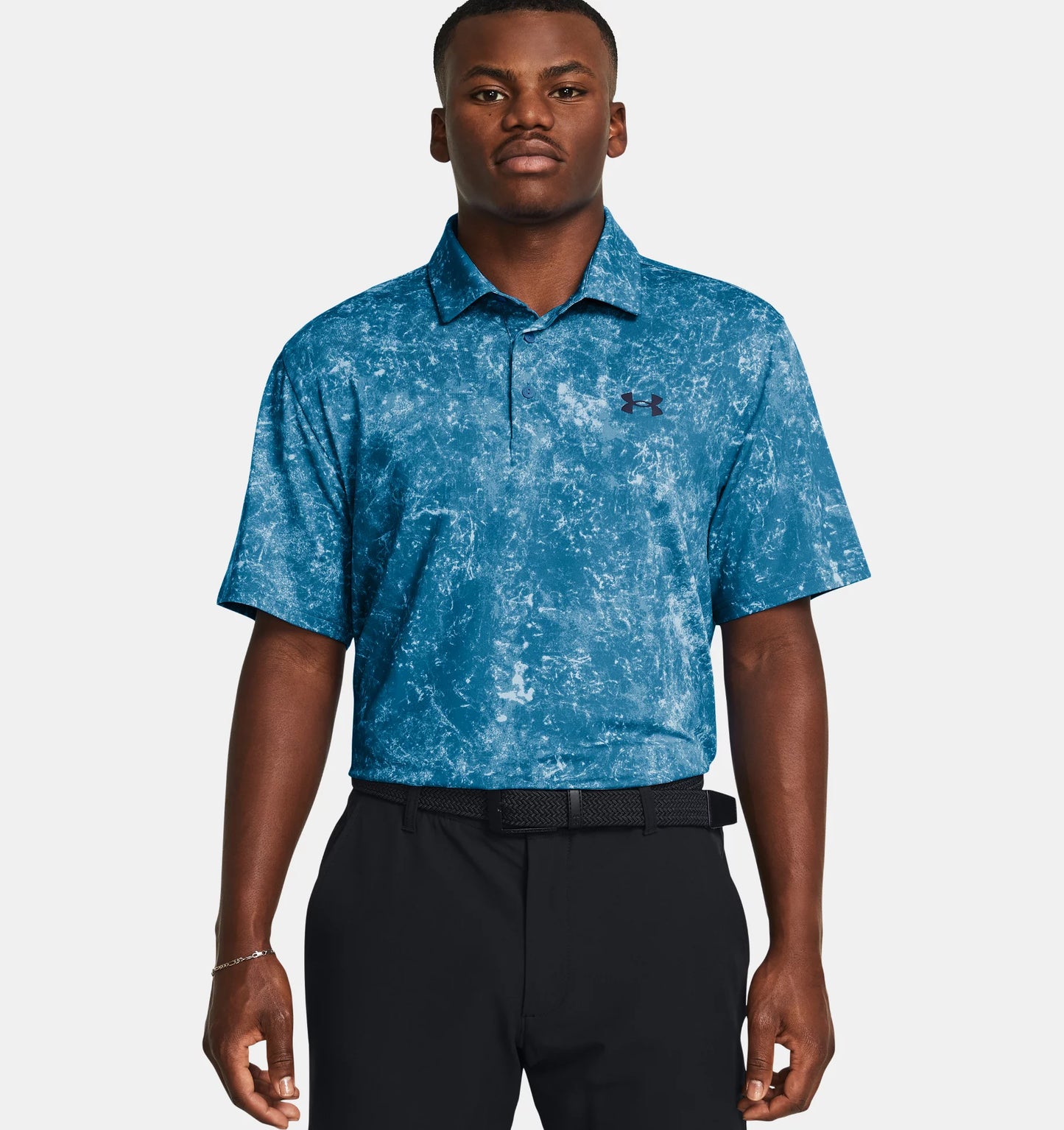 UA Playoff 3.0 Printed Polo Photon Blue/Midnight Navy