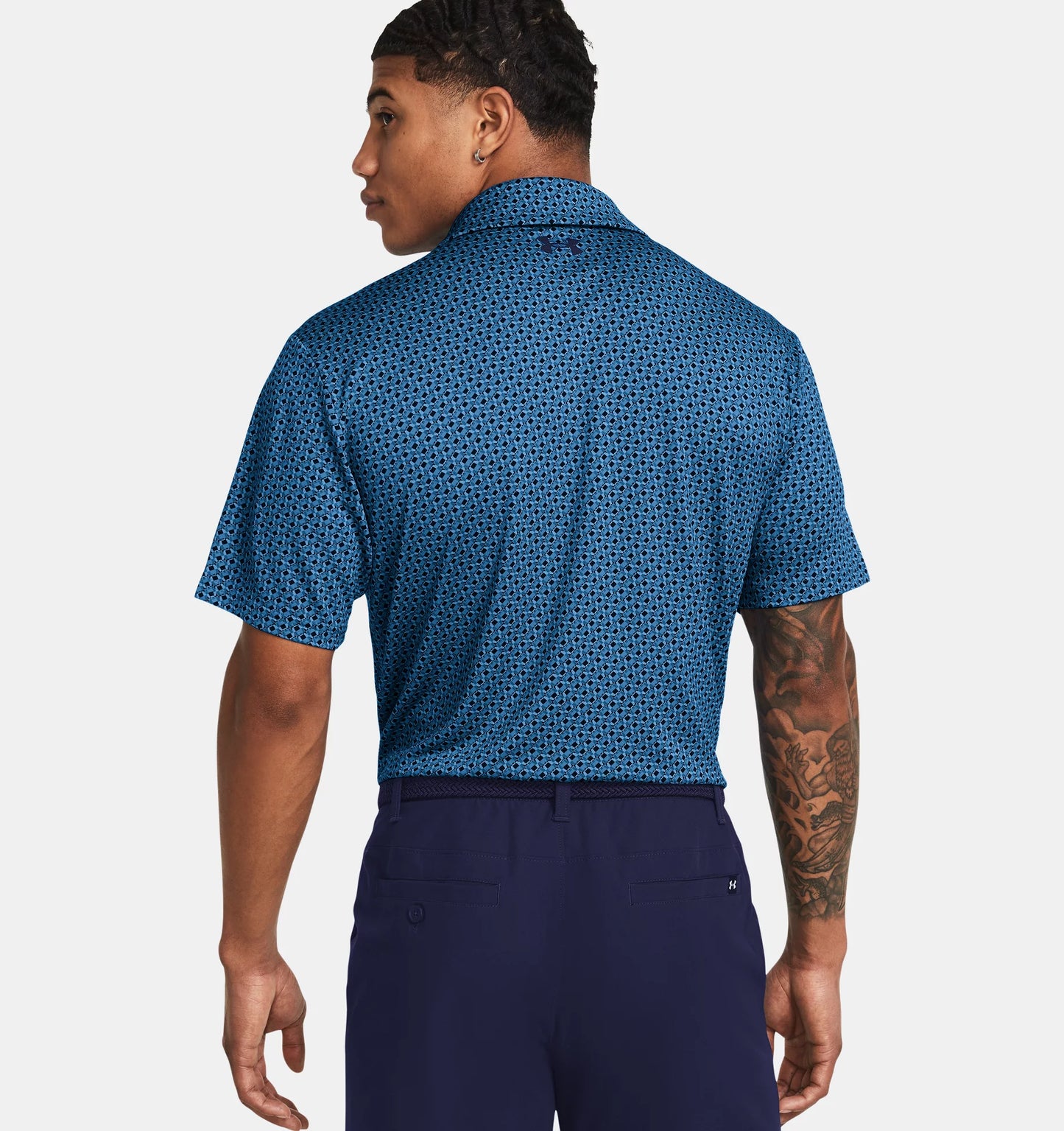 UA Playoff 3.0 Printed Polo Photon Blue/Midnight Navy