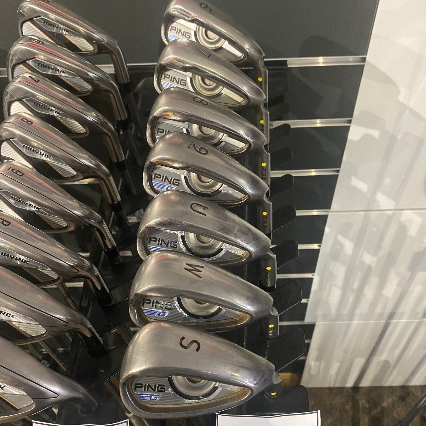 Ping G Irons 6-W+U+S Soft Reg Graphite Yellow Dot